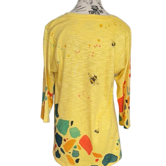 INOAH Art To Wear Yellow Sweater Size Small - Picture 4 of 9